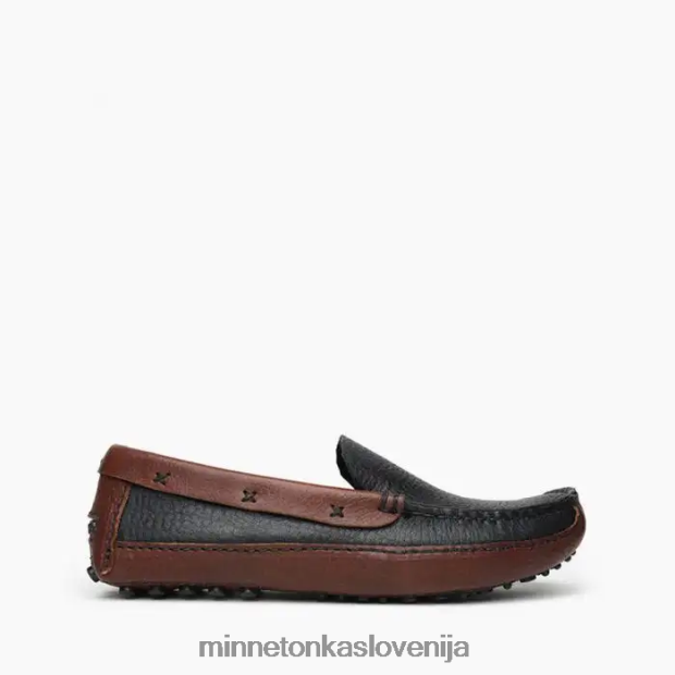 Minnetonka moški p.w. vožnja loafer D06PXJ385 obutev črn zgornji in rjav spodnji del