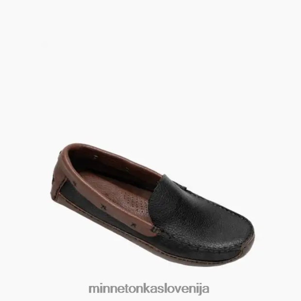 Minnetonka moški p.w. vožnja loafer D06PXJ385 obutev črn zgornji in rjav spodnji del