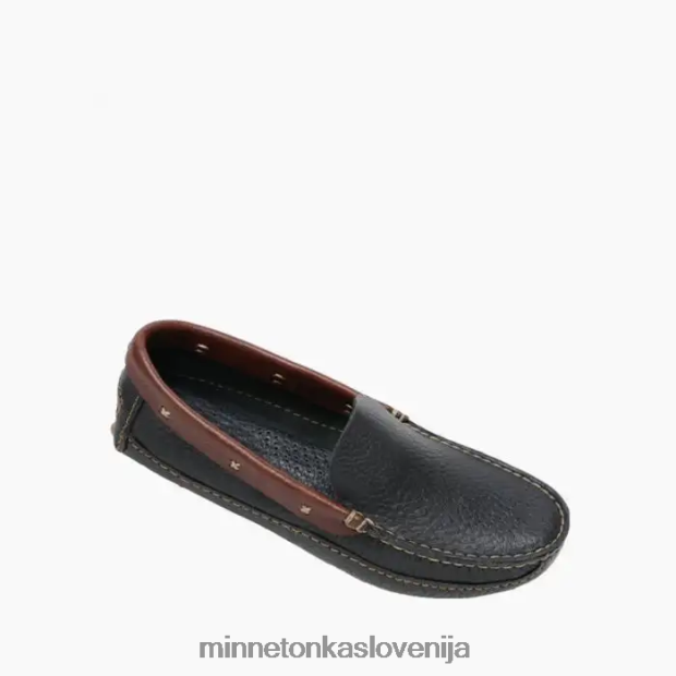 Minnetonka moški p.w. vožnja loafer D06PXJ391 obutev črna z rjavim ovratnikom