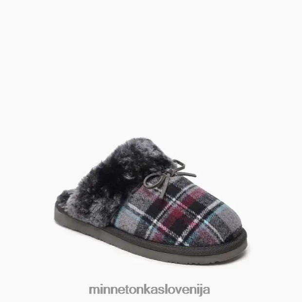Minnetonka ženske flurry scuff D06PXJ306 obutev siv jesenski karo