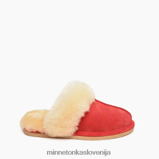 Minnetonka ženske tobogan iz ovčje kože D06PXJ238 obutev rdeča