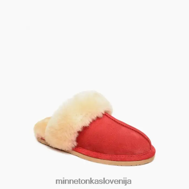 Minnetonka ženske tobogan iz ovčje kože D06PXJ238 obutev rdeča