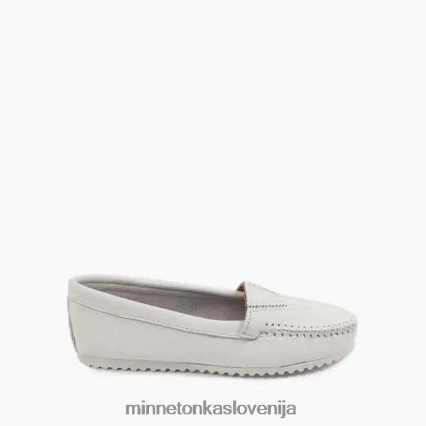 Minnetonka ženske sprednja stran jelenje kože D06PXJ123 obutev bela