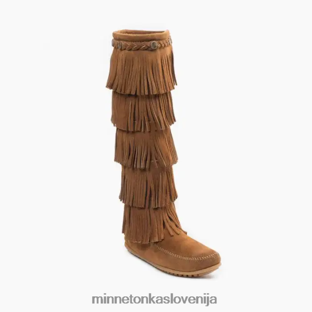Minnetonka ženske 5-slojni škorenj z resicami D06PXJ29 obutev prašno rjava