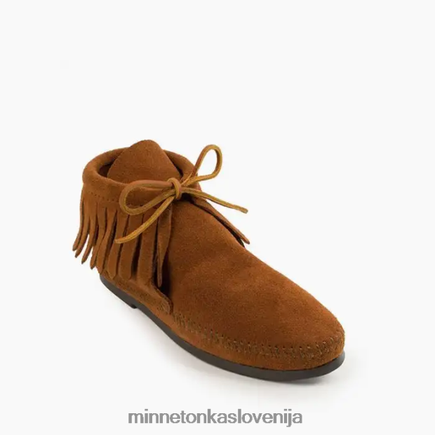 Minnetonka ženske klasičen škorenj s trdim podplatom z resicami D06PXJ30 obutev rjav