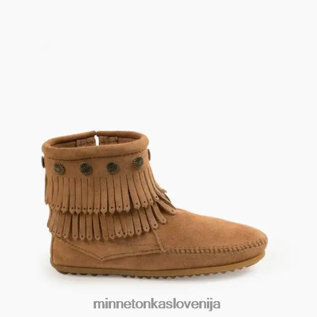 Minnetonka ženske škorenj z dvojno stransko zadrgo D06PXJ23 obutev taupe